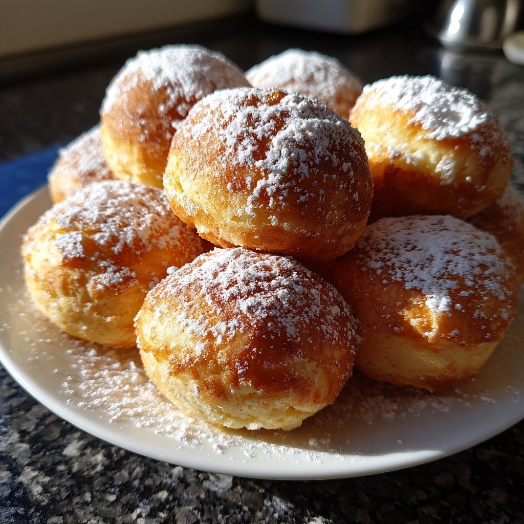 Quarkbällchen mit Joghurtteig