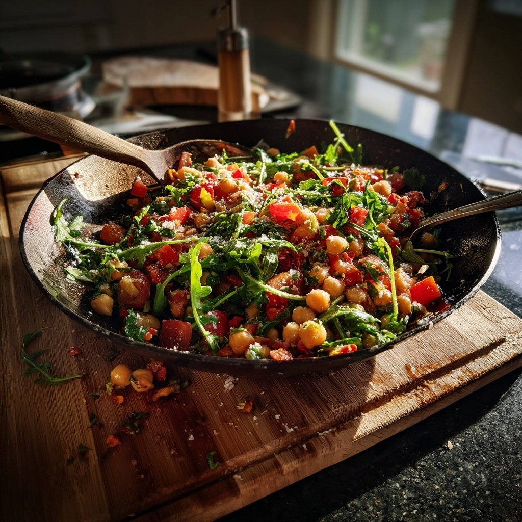 Kichererbsen Salat Mit Rucola Zum Grillen