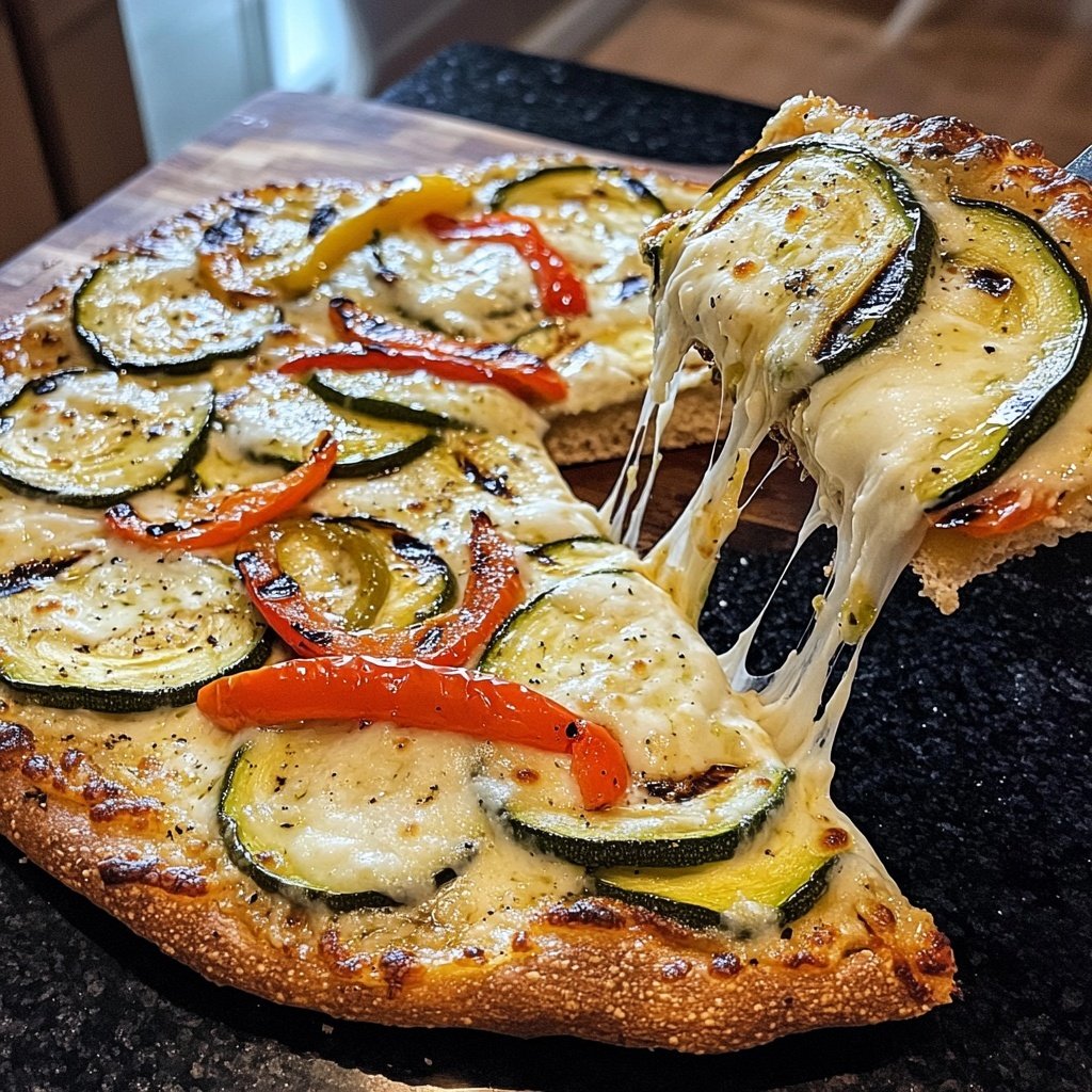 Pizza mit Gemüse vom Grill