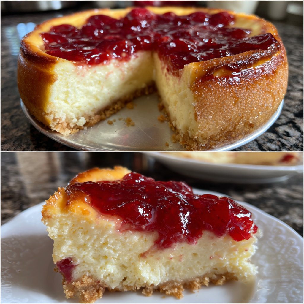 Käsekuchen mit Fruchtspiegel