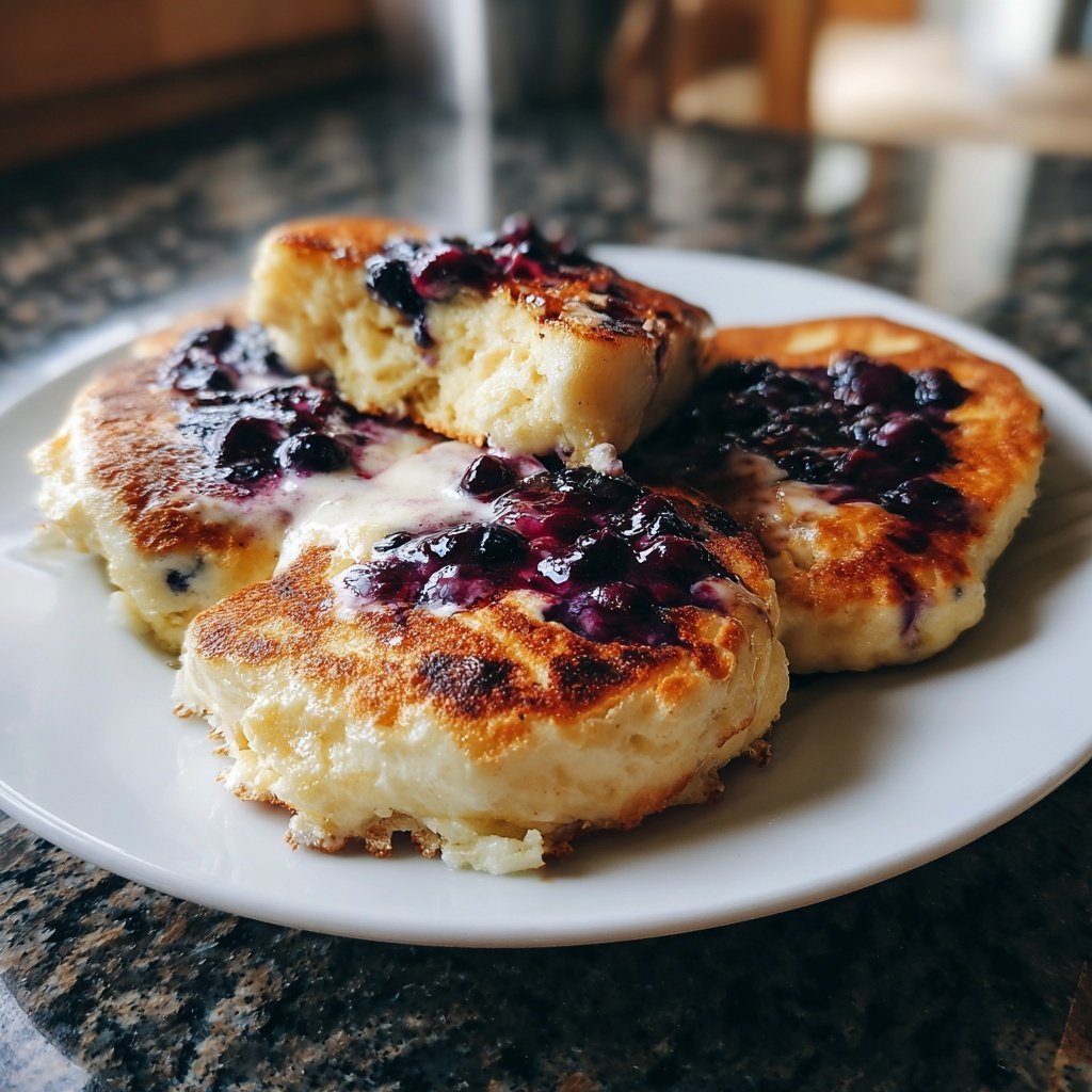 Pfannkuchen mit Heidelbeerquark