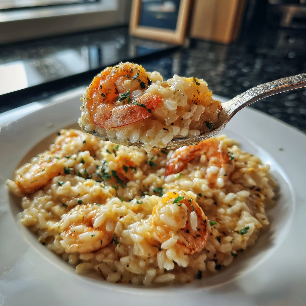 Risotto mit Garnelen und Knoblauch