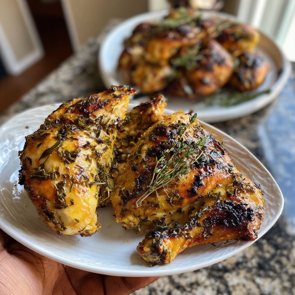 Gegrilltes Zitronen Thymian Hähnchen