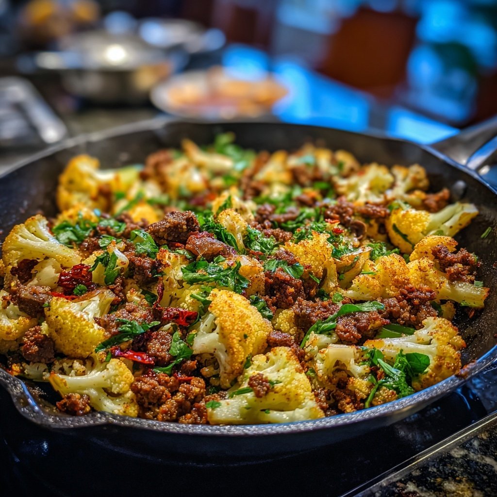 Blumenkohl Hackfleisch Pfanne