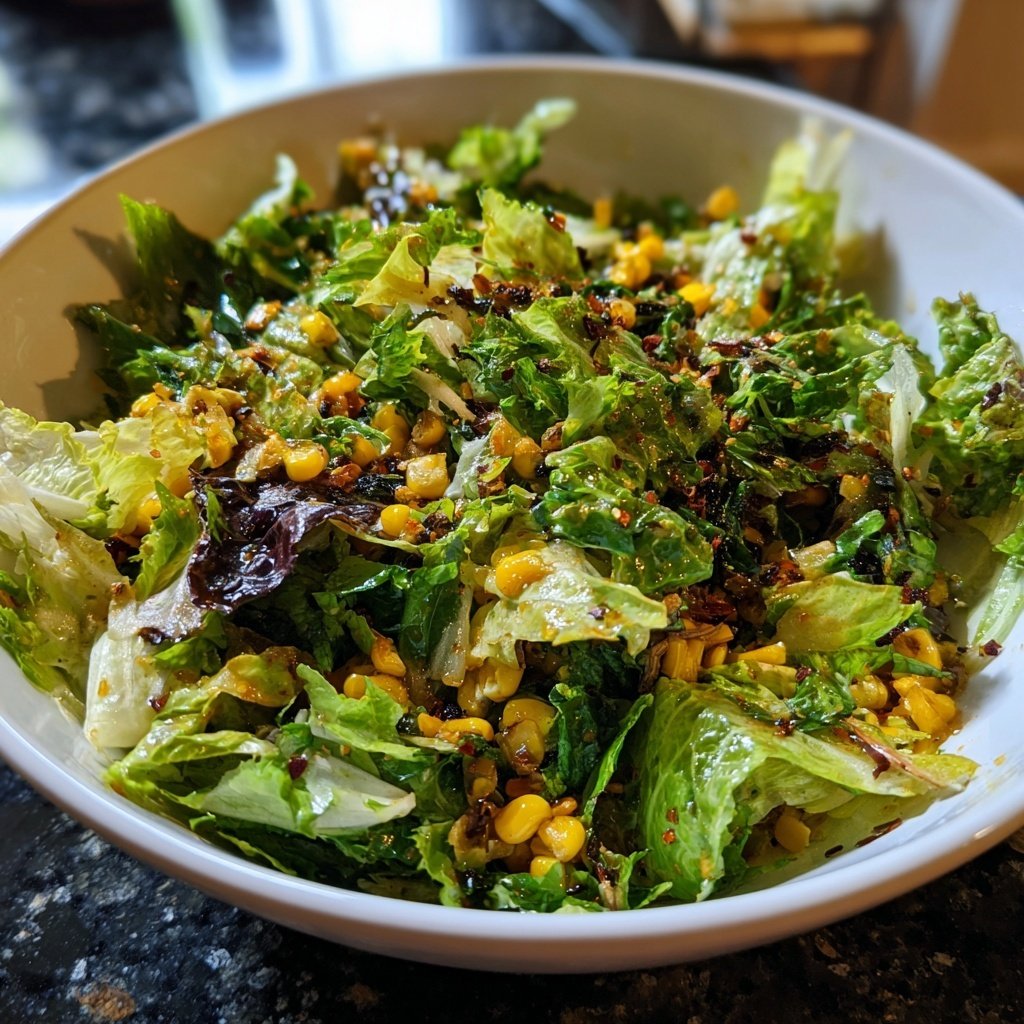 Chinakohl-Salat mit Mais und Honig-Senf-Dressing