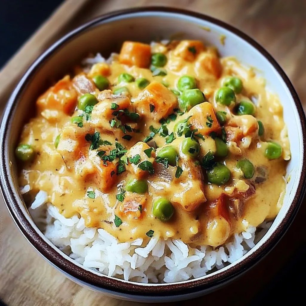 Reis mit Gemüse-Frischkäse-Sauce