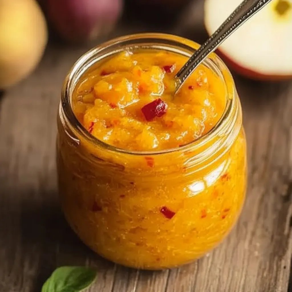Süß-pikantes Apfel Chutney mit Chili, Zwiebeln & Curry