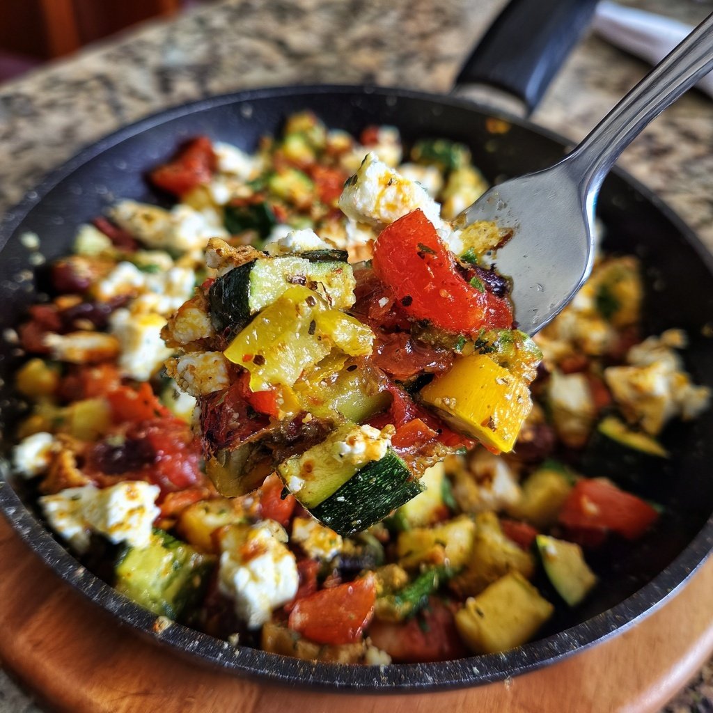 Gesund & Leicht Mediterrane Gemüsepfanne mit Feta
