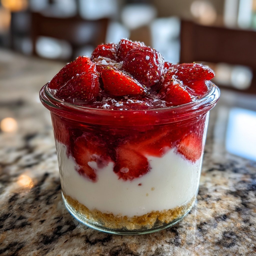 Erdbeer Quark Dessert Im Glas