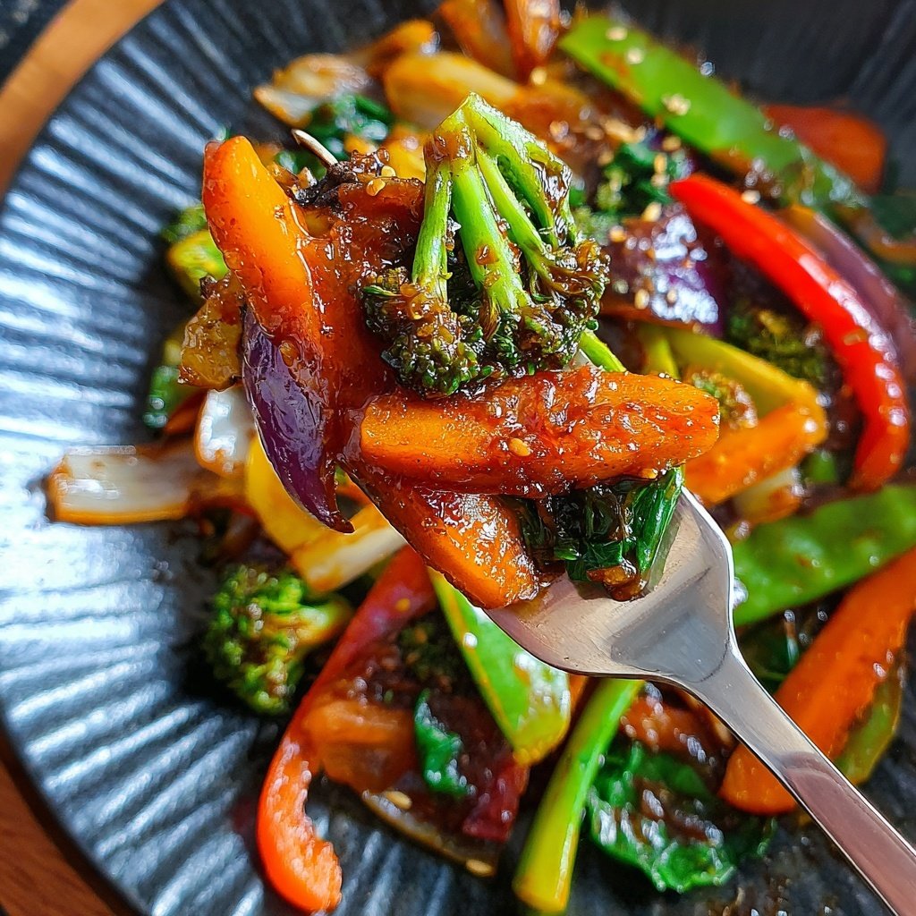 Asiatische Gemüsepfanne mit Sojasauce