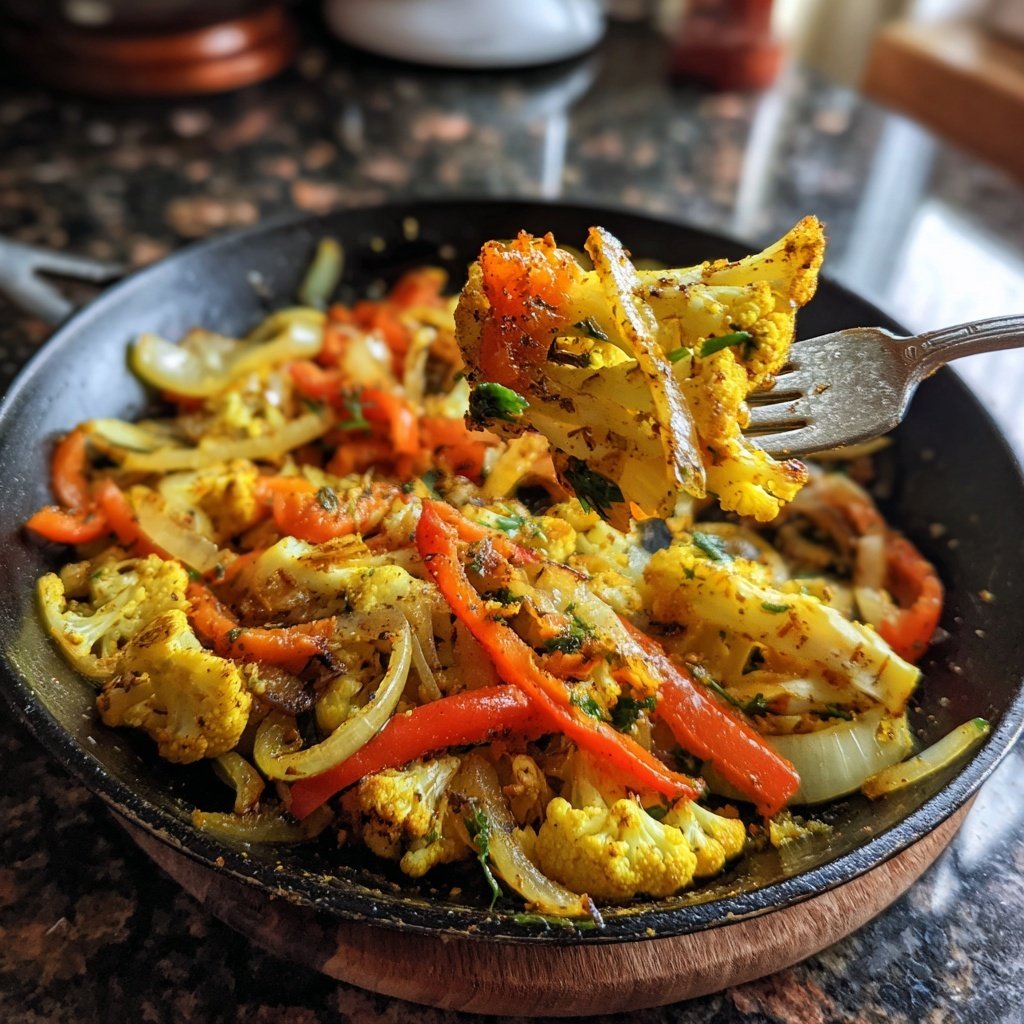 Blumenkohl Pfanne Mit Kurkuma