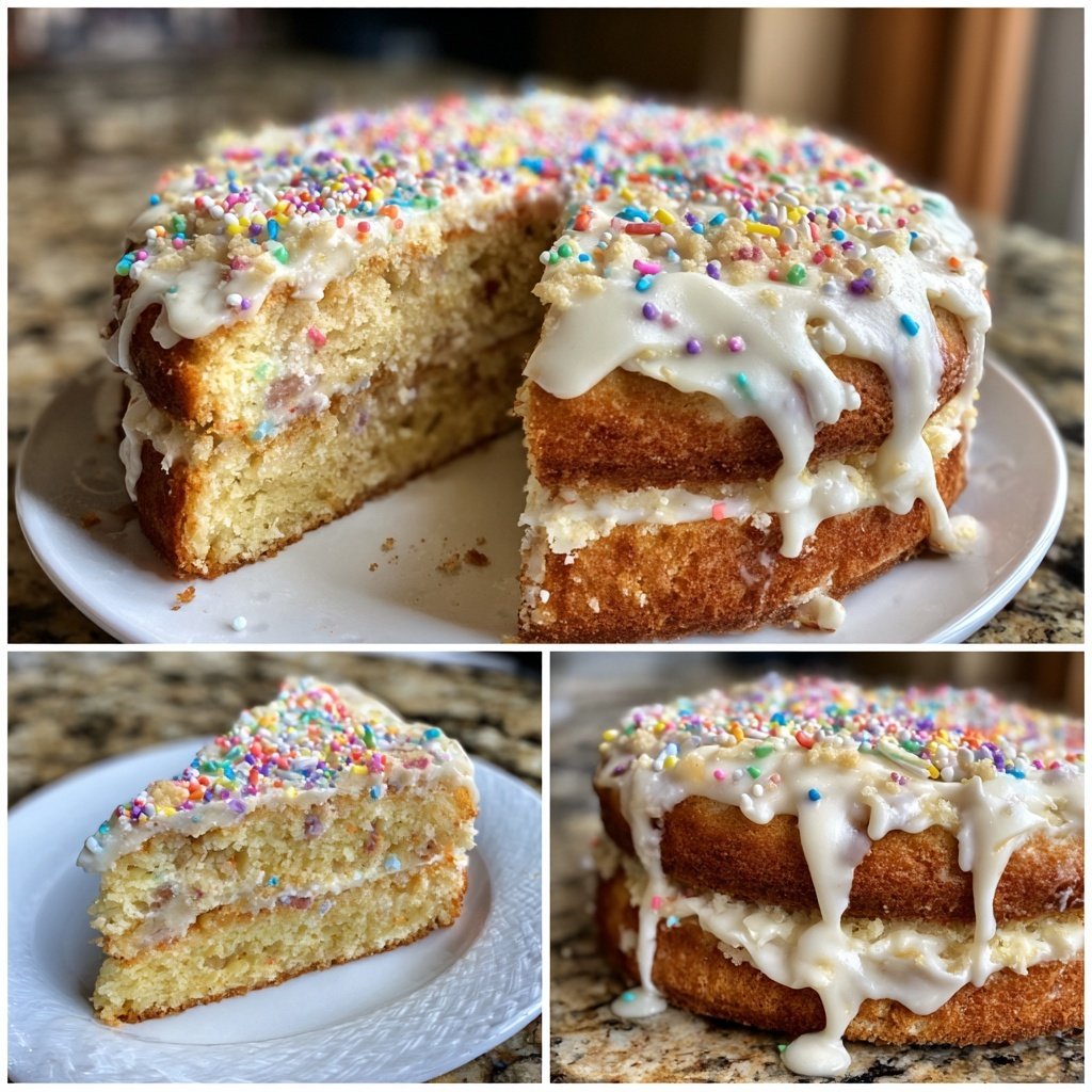 Geburtstagskuchen mit Streuseldecke