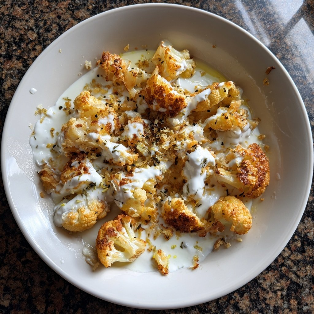 Blumenkohl Pfanne Mit Zitronen Joghurt