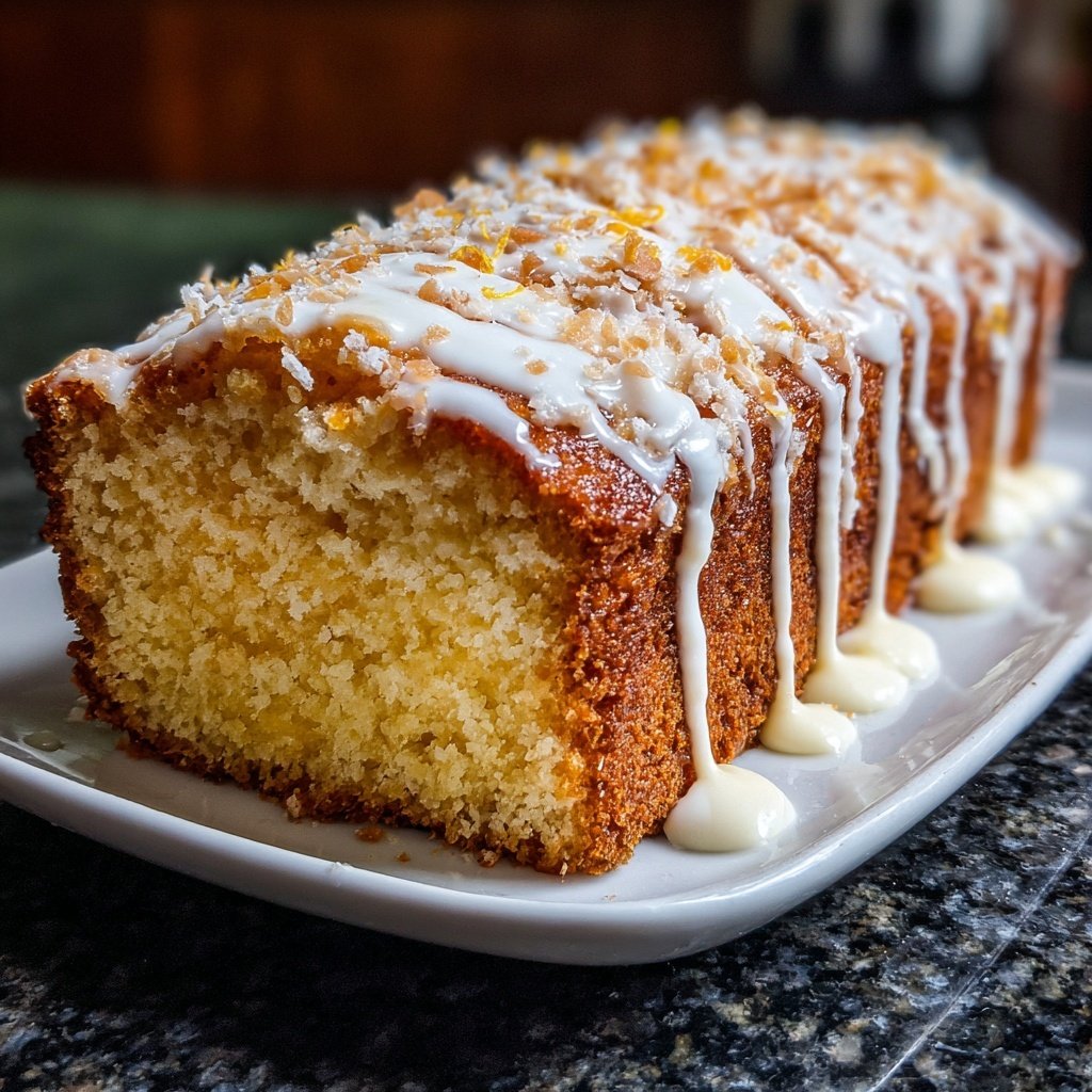 Zitronenkuchen mit Kokosglasur