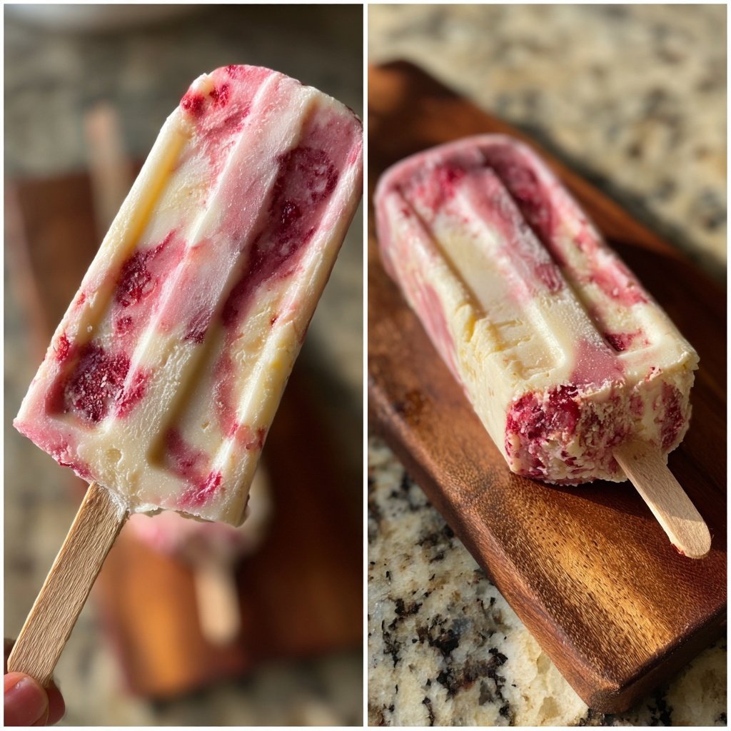 Vanille Erdbeer Eis Am Stiel