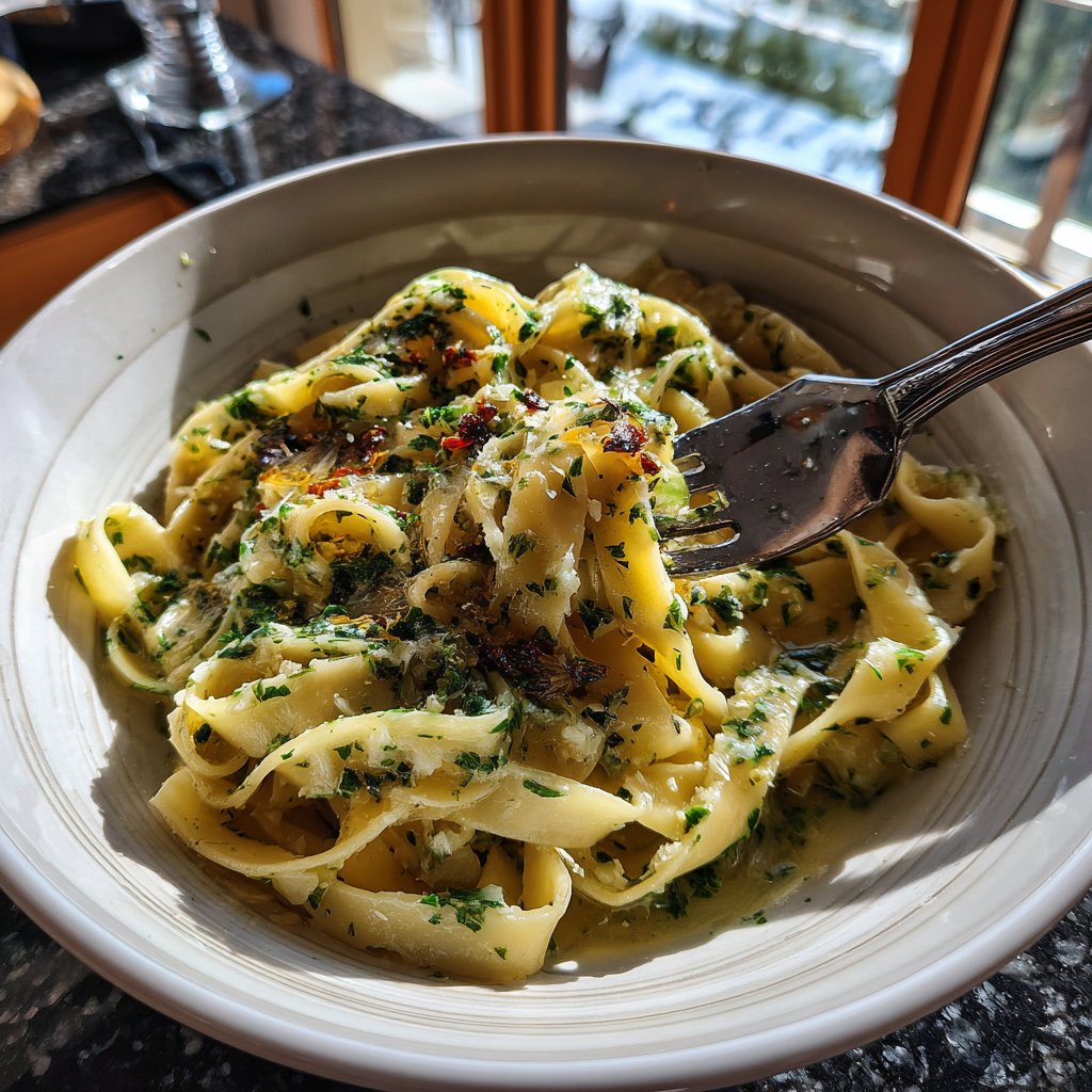 Tagliatelle mit Kräuterbutter